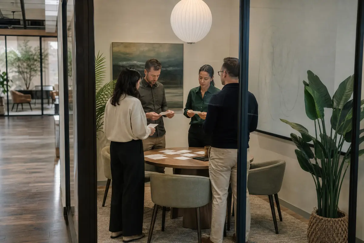 Editorial intake planning scene for Lead Attribution in Greentree, New Jersey