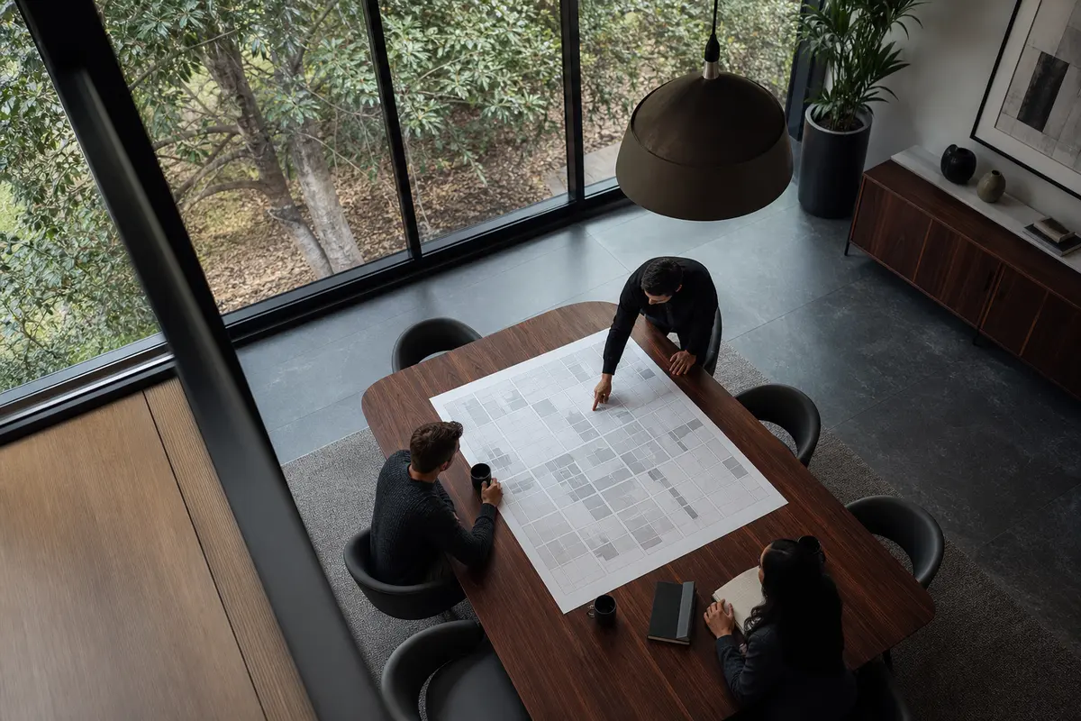 Editorial marketing planning scene for Programmatic SEO in Morganville, New Jersey