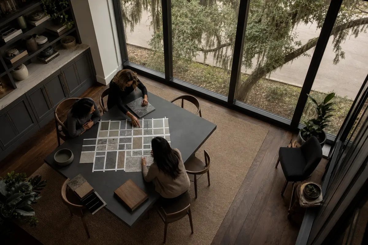 Editorial marketing planning scene for Mystic Island, New Jersey