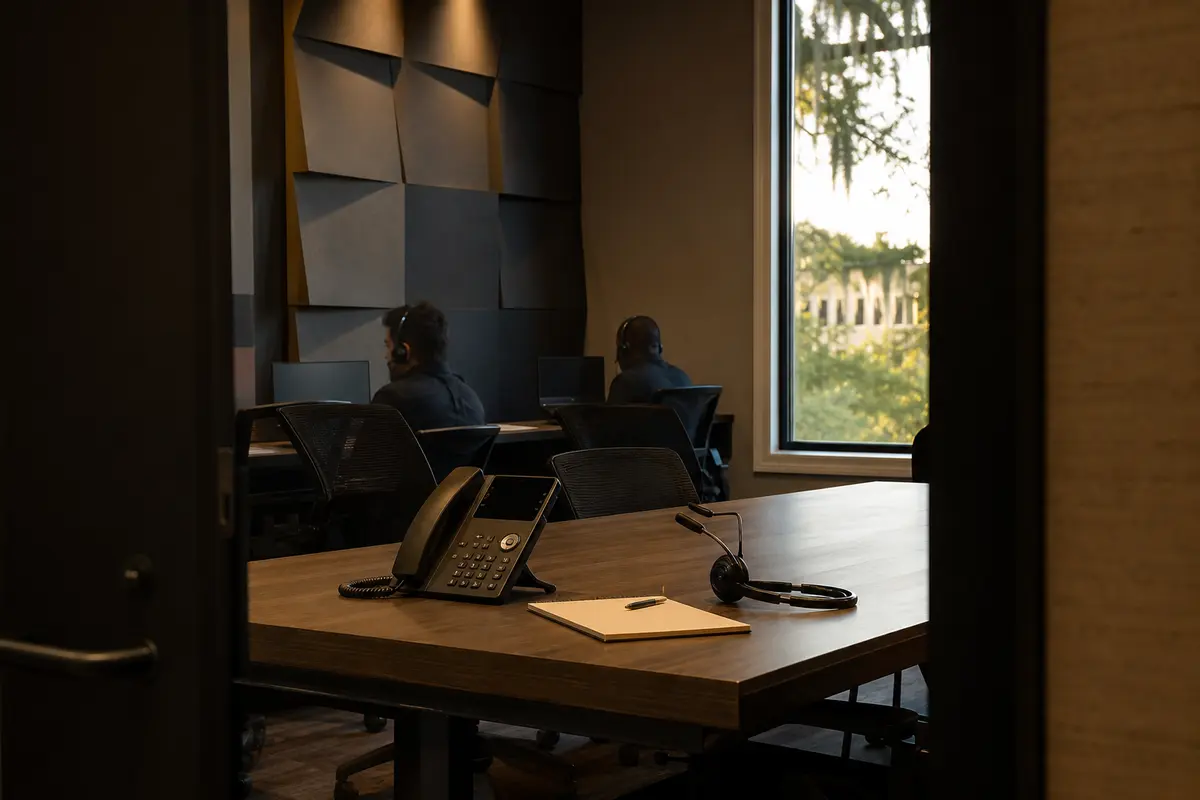 Editorial intake planning scene for AI Answering in Newark, New Jersey