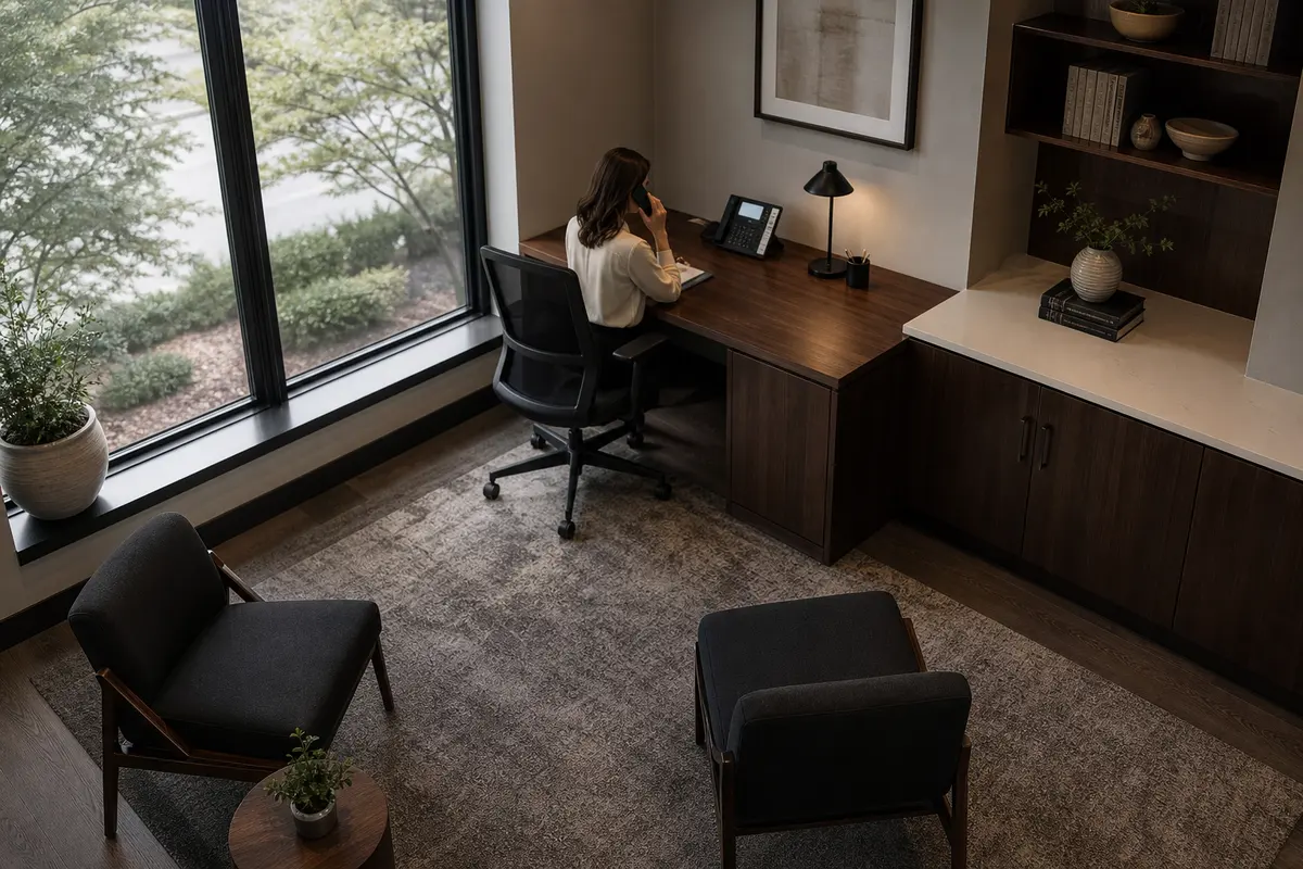 Editorial intake planning scene for AI Answering in North Arlington, New Jersey
