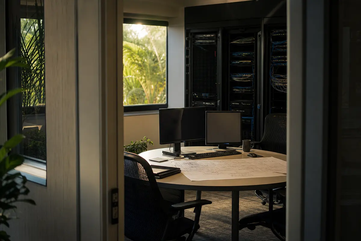 Editorial platform planning scene for Dedicated Hosting in Northfield, New Jersey