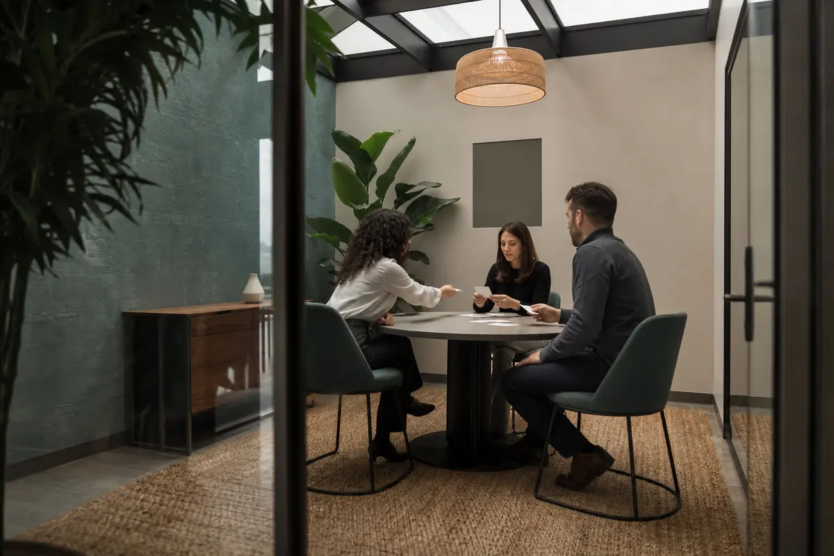 Editorial intake planning scene for AI Answering in Paramus, New Jersey