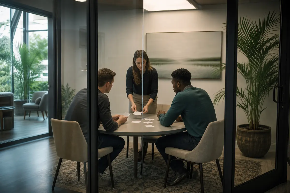 Editorial intake planning scene for AI Answering in Villas, New Jersey