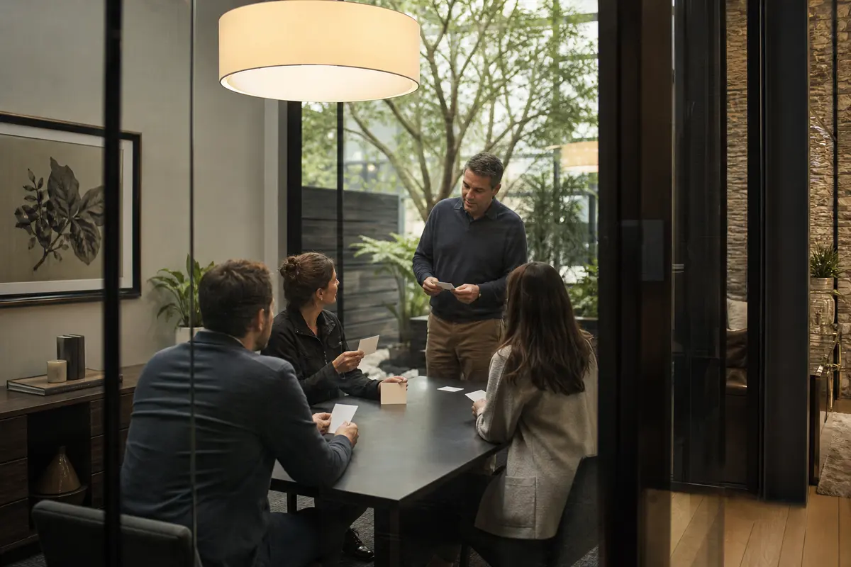 Editorial intake planning scene for Intake Coach in Westwood, New Jersey