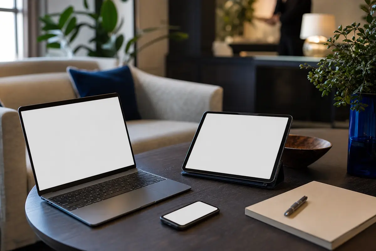 Editorial intake planning scene for AI Answering in Woodcliff Lake, New Jersey
