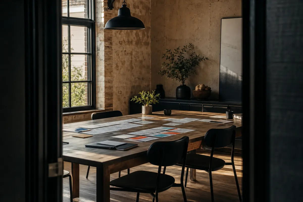 Editorial marketing planning scene for Santa Fe, New Mexico