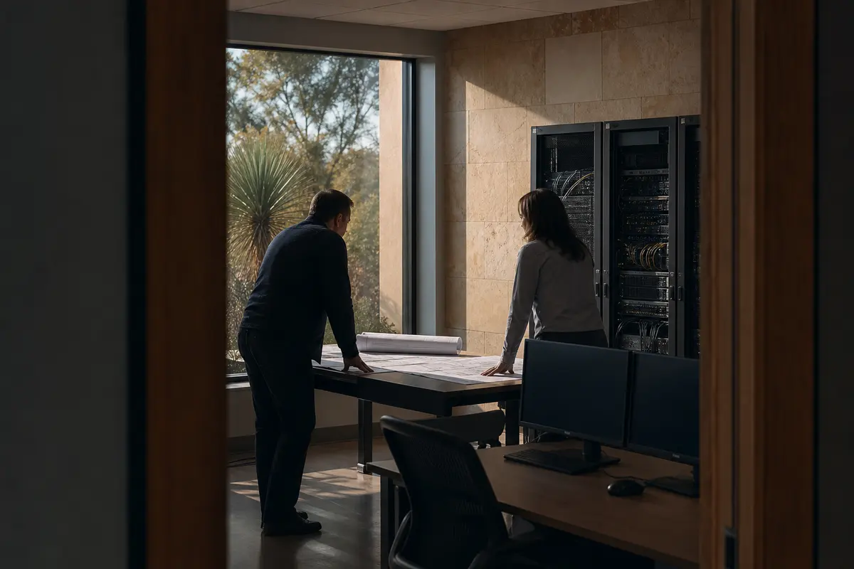 Editorial platform planning scene for Dedicated Hosting in Truth or Consequences, New Mexico