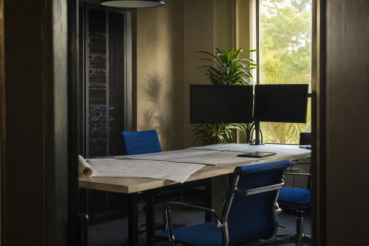 Editorial platform planning scene for Dedicated Hosting in Fenton, New York
