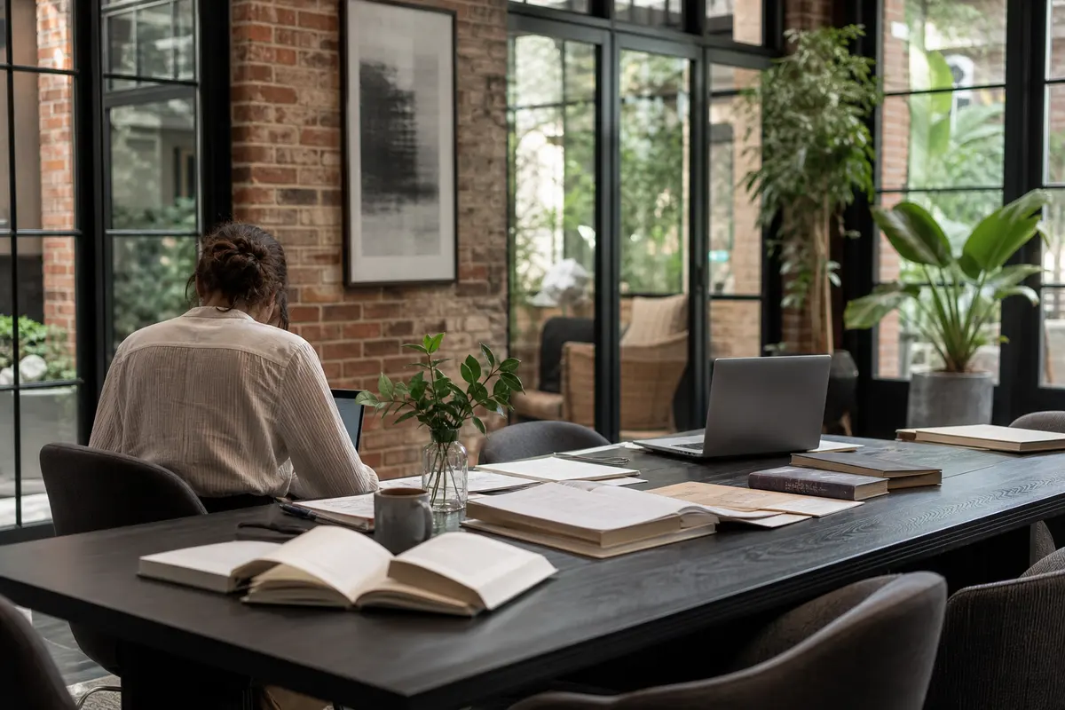 Editorial marketing planning scene for Reputation & Reviews in Busti, New York
