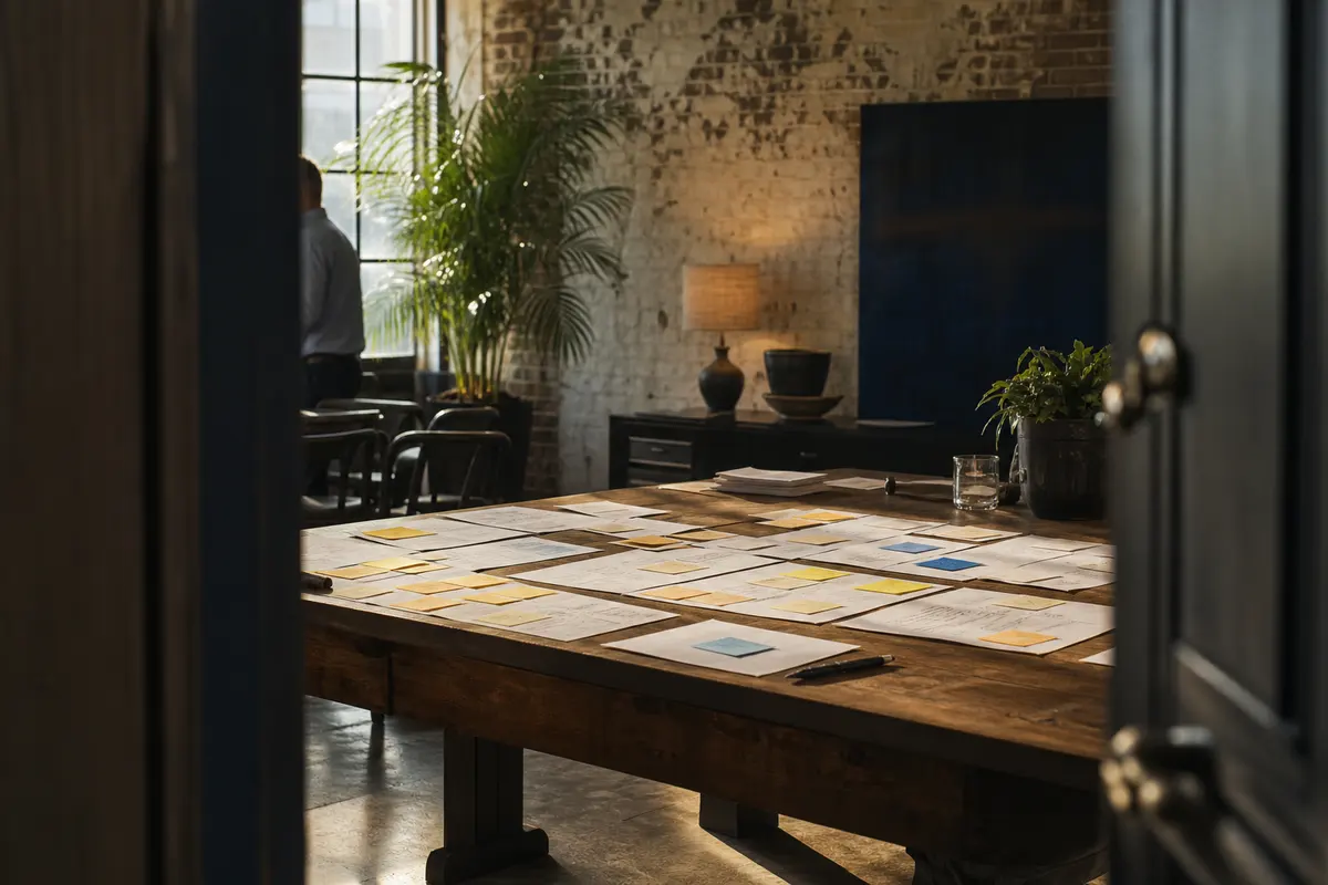 Editorial marketing planning scene for Sidney, New York