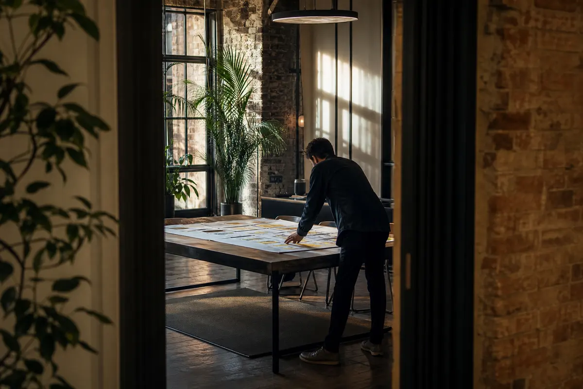 Editorial marketing planning scene for Evans, New York