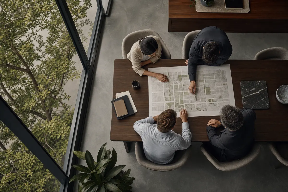 Editorial marketing planning scene for Le Roy, New York