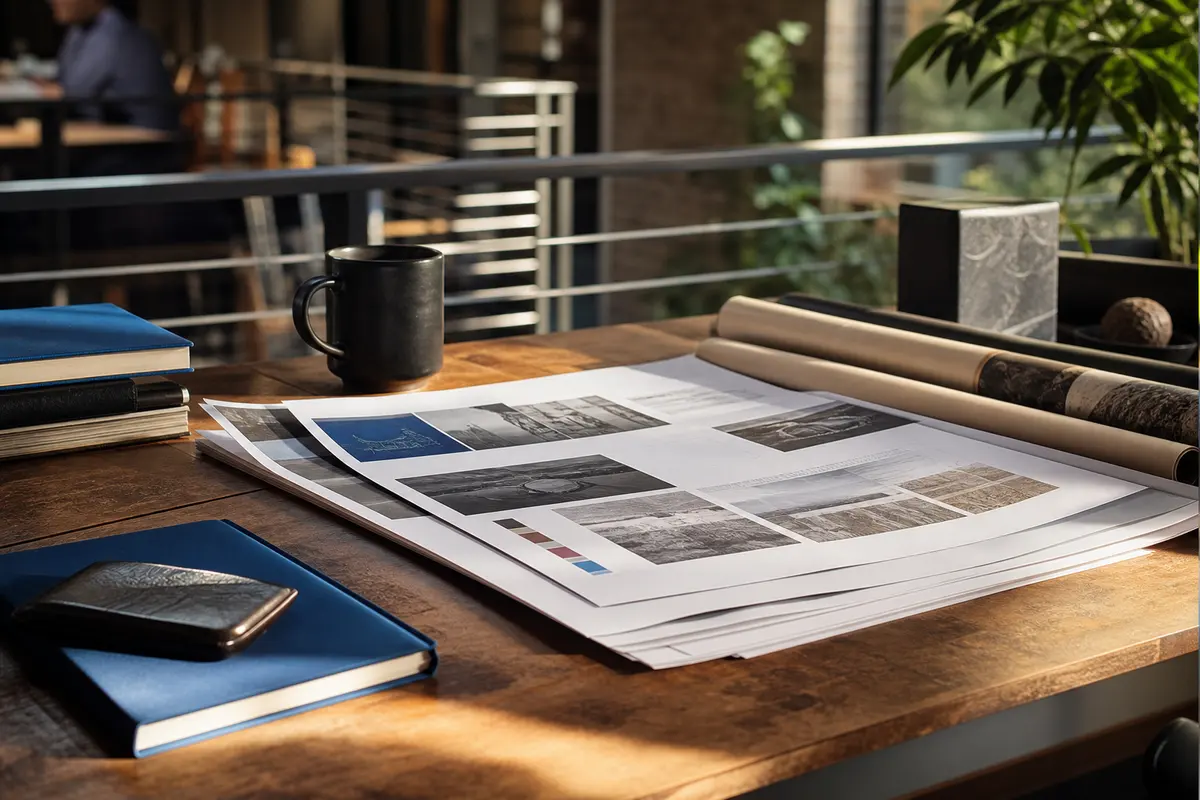 Editorial marketing planning scene for Baldwin, New York