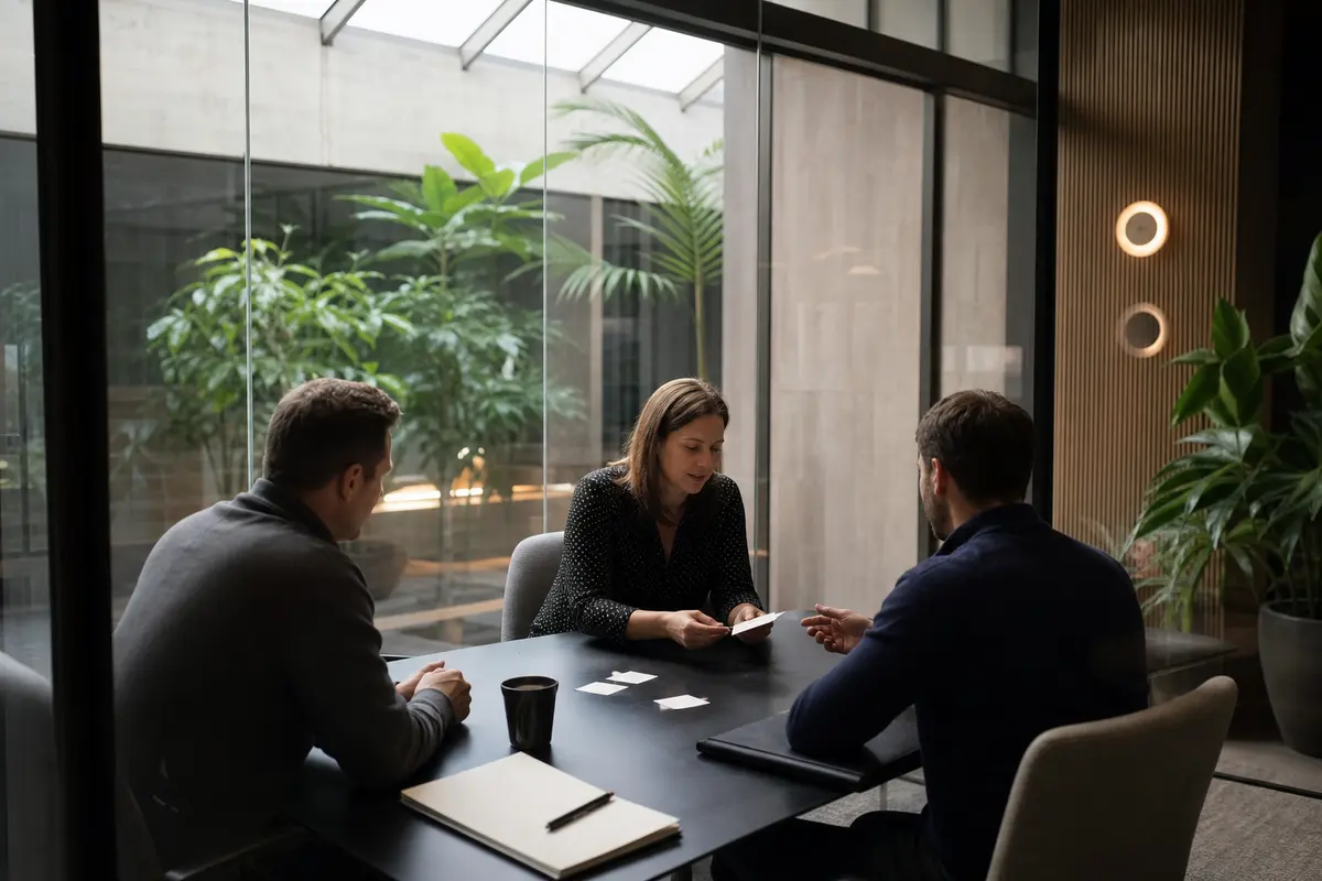 Editorial intake planning scene for AI Answering in Baldwinsville, New York