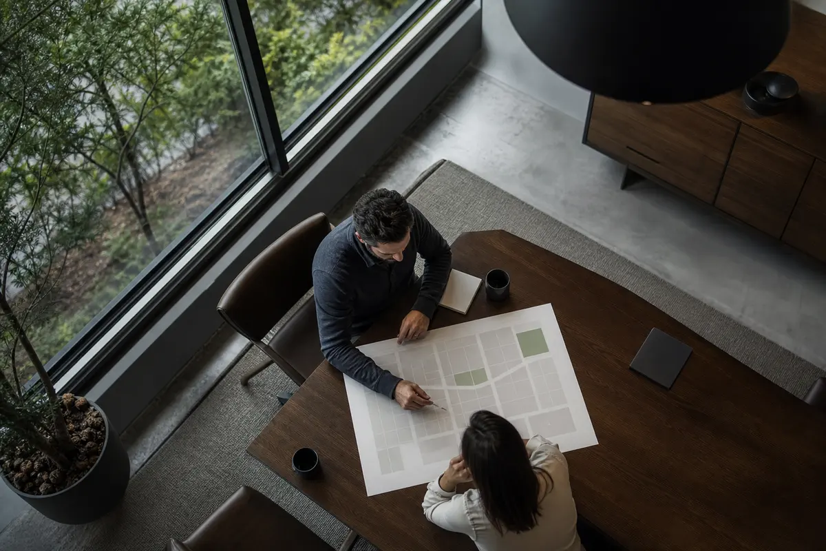 Editorial marketing planning scene for AI SEO in Chili, New York