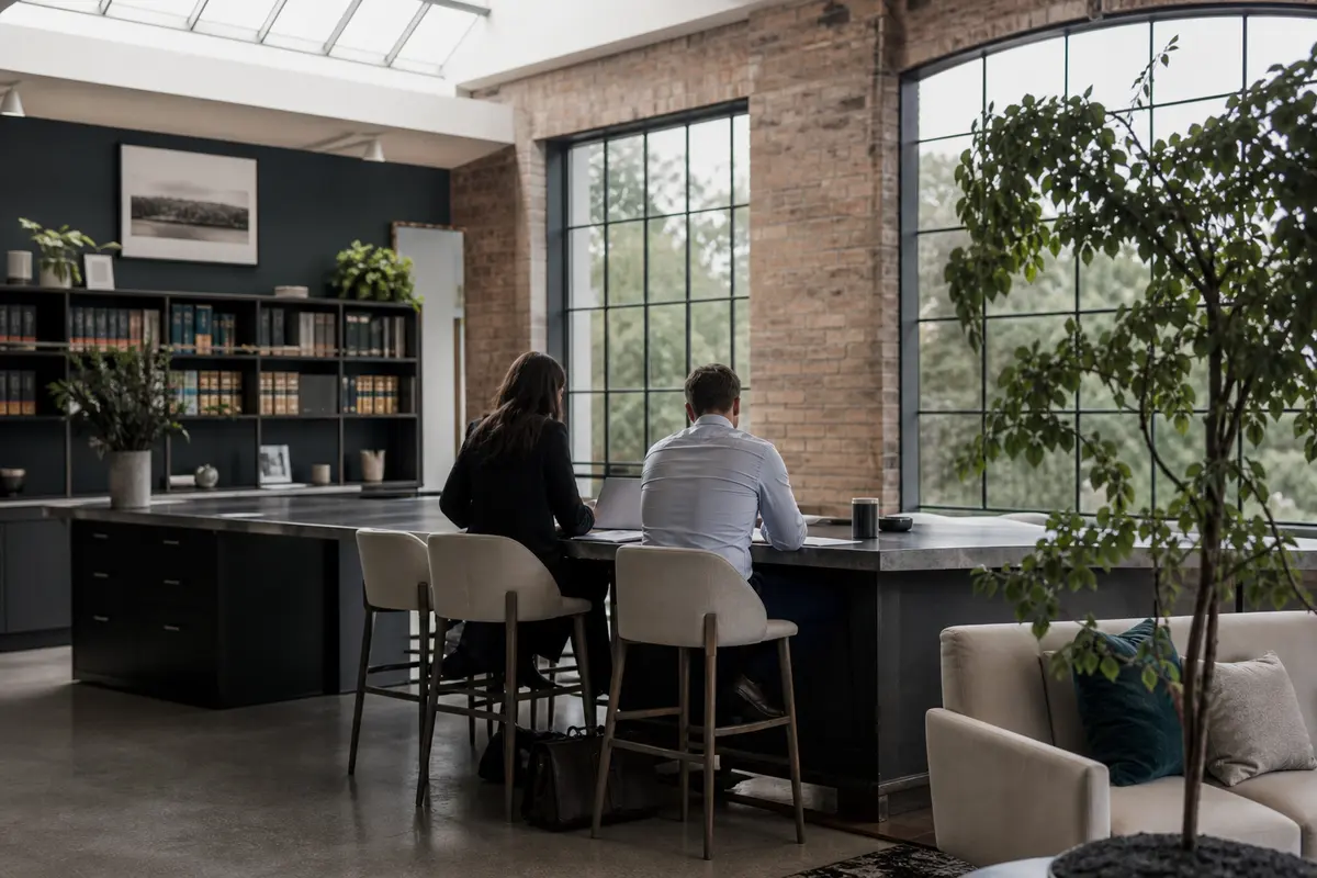 Editorial marketing planning scene for AI SEO in Greece, New York