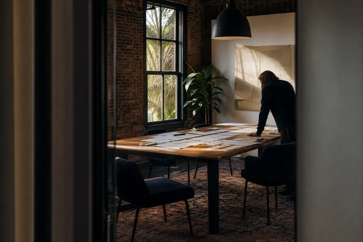 Editorial marketing planning scene for Legal News in Pittsford, New York