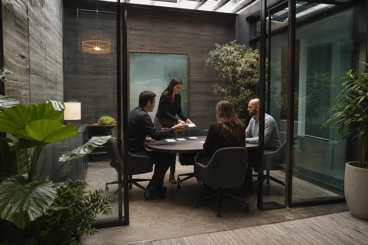 Editorial intake planning scene for Automation in Big Flats, New York