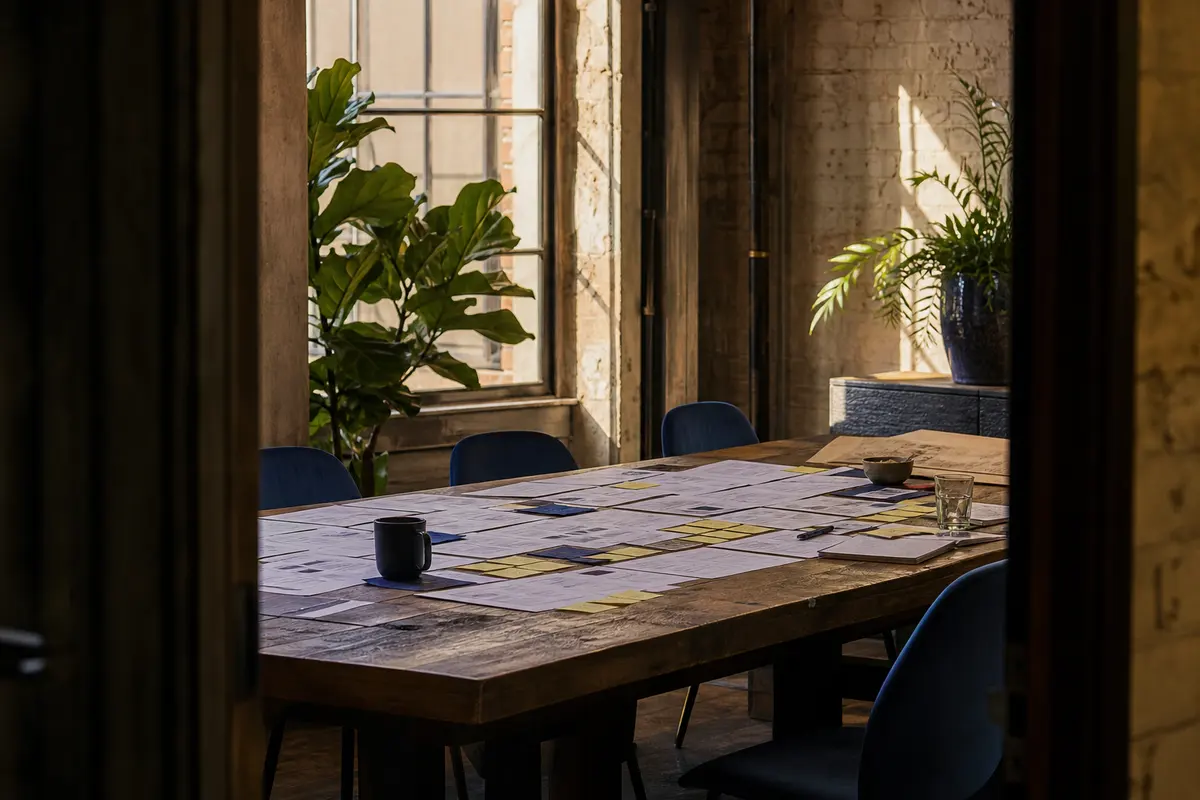 Editorial marketing planning scene for Reputation & Reviews in Whitestown, New York