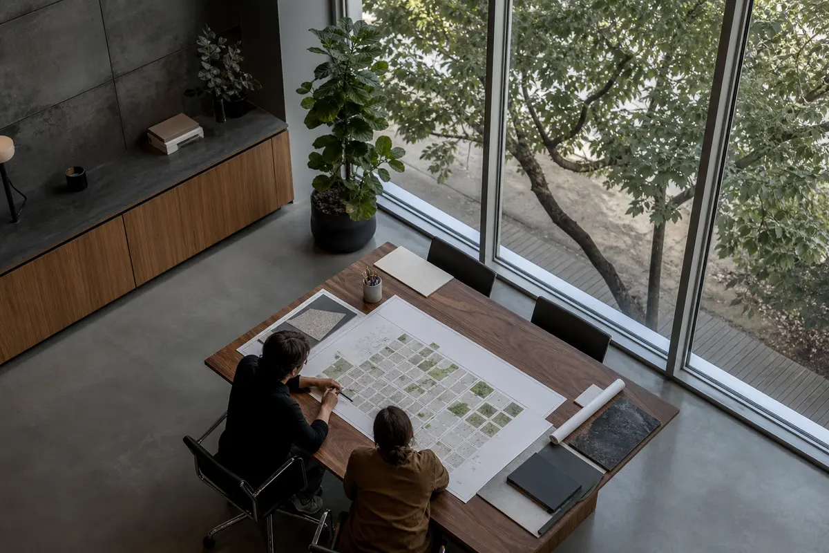 Editorial marketing planning scene for Binghamton University, New York