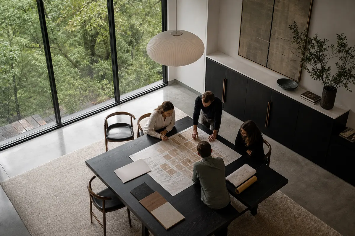 Editorial marketing planning scene for AI SEO in Geddes, New York