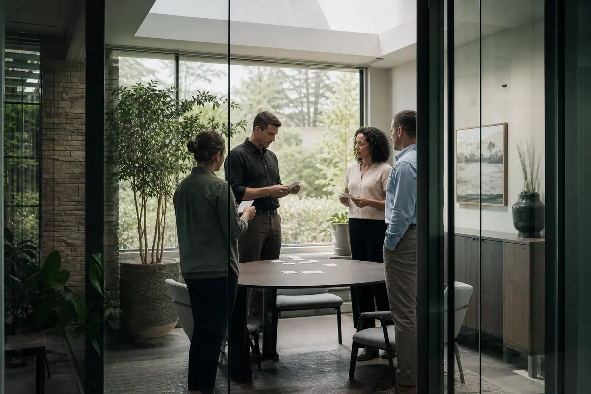 Editorial intake planning scene for Automation in Pompey, New York