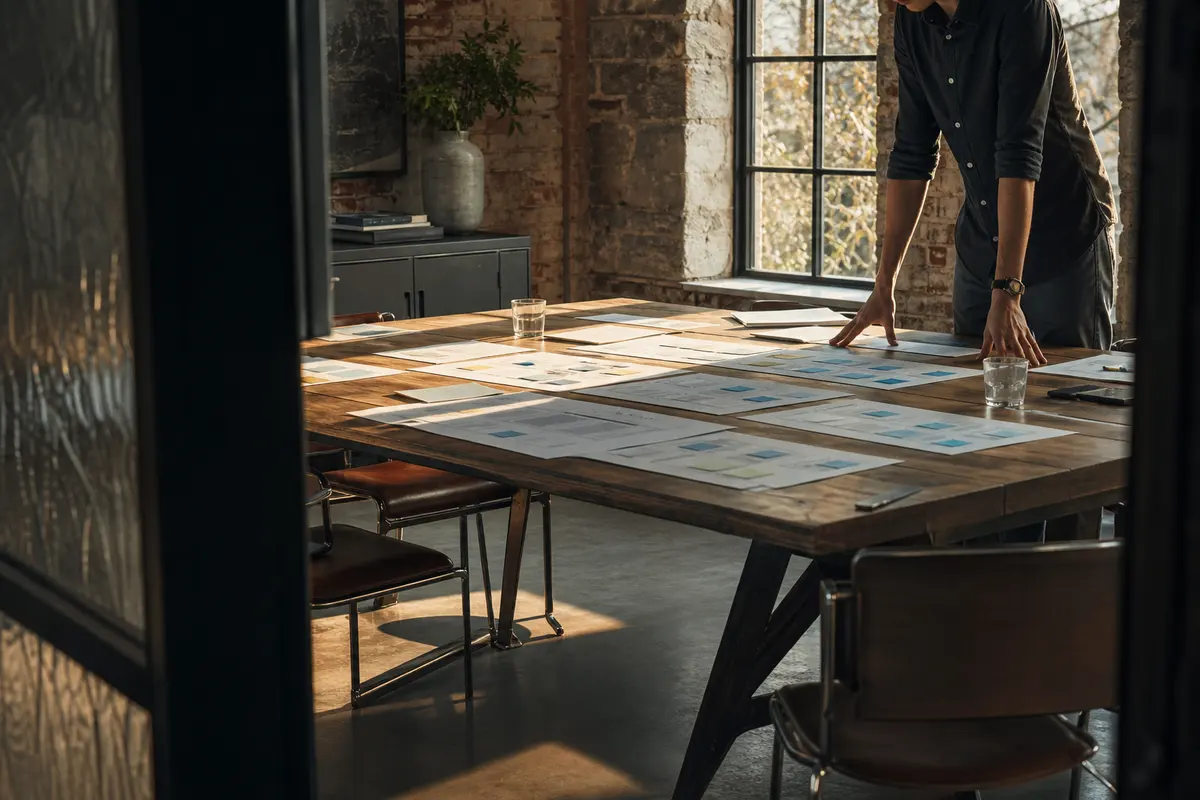 Editorial marketing planning scene for Manchester, New York
