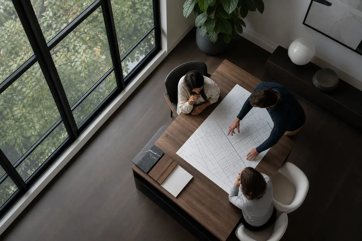 Editorial marketing planning scene for AI SEO in Hamptonburgh, New York