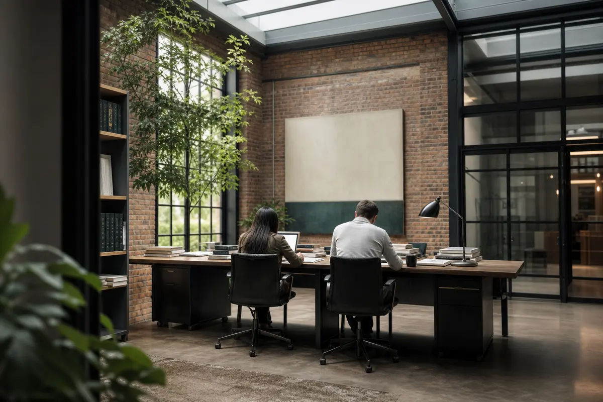 Editorial marketing planning scene for AI SEO in Ridgeway, New York