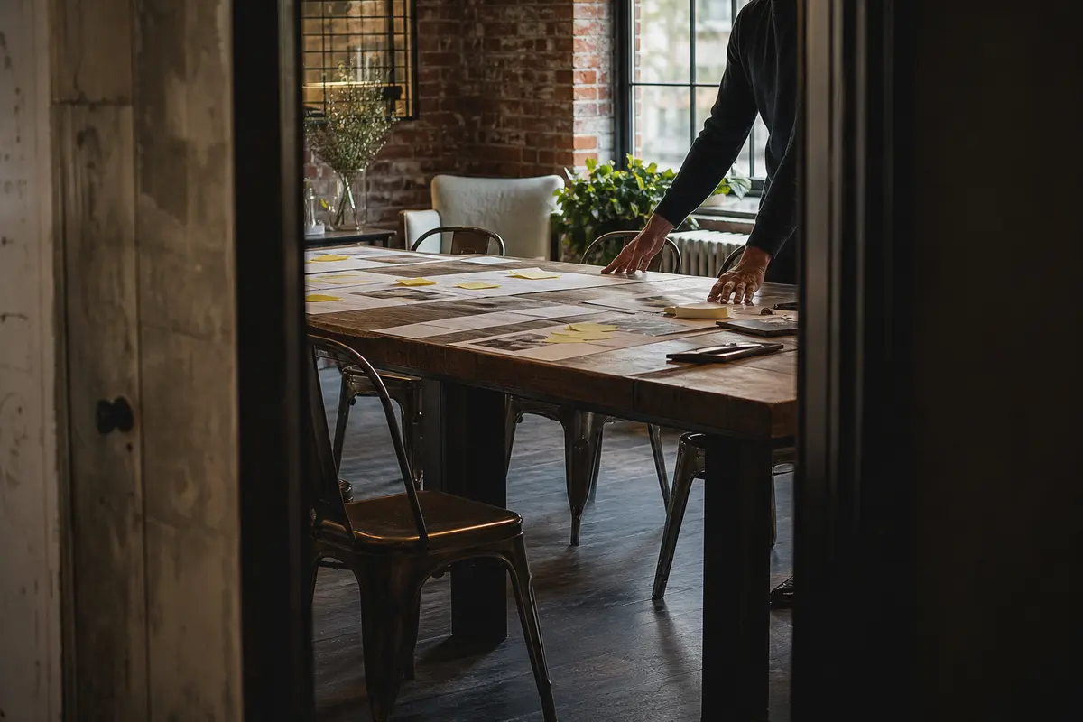 Editorial marketing planning scene for Waterford, New York