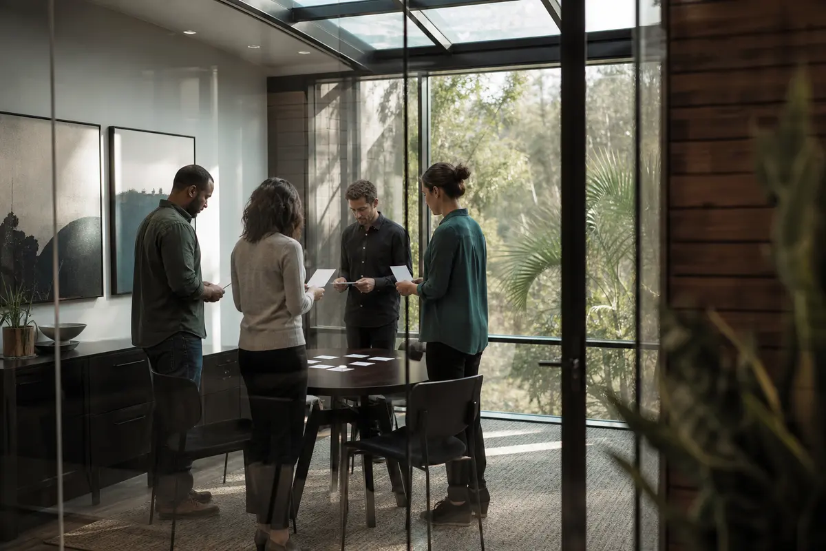 Editorial intake planning scene for AI Answering in Gardiner, New York