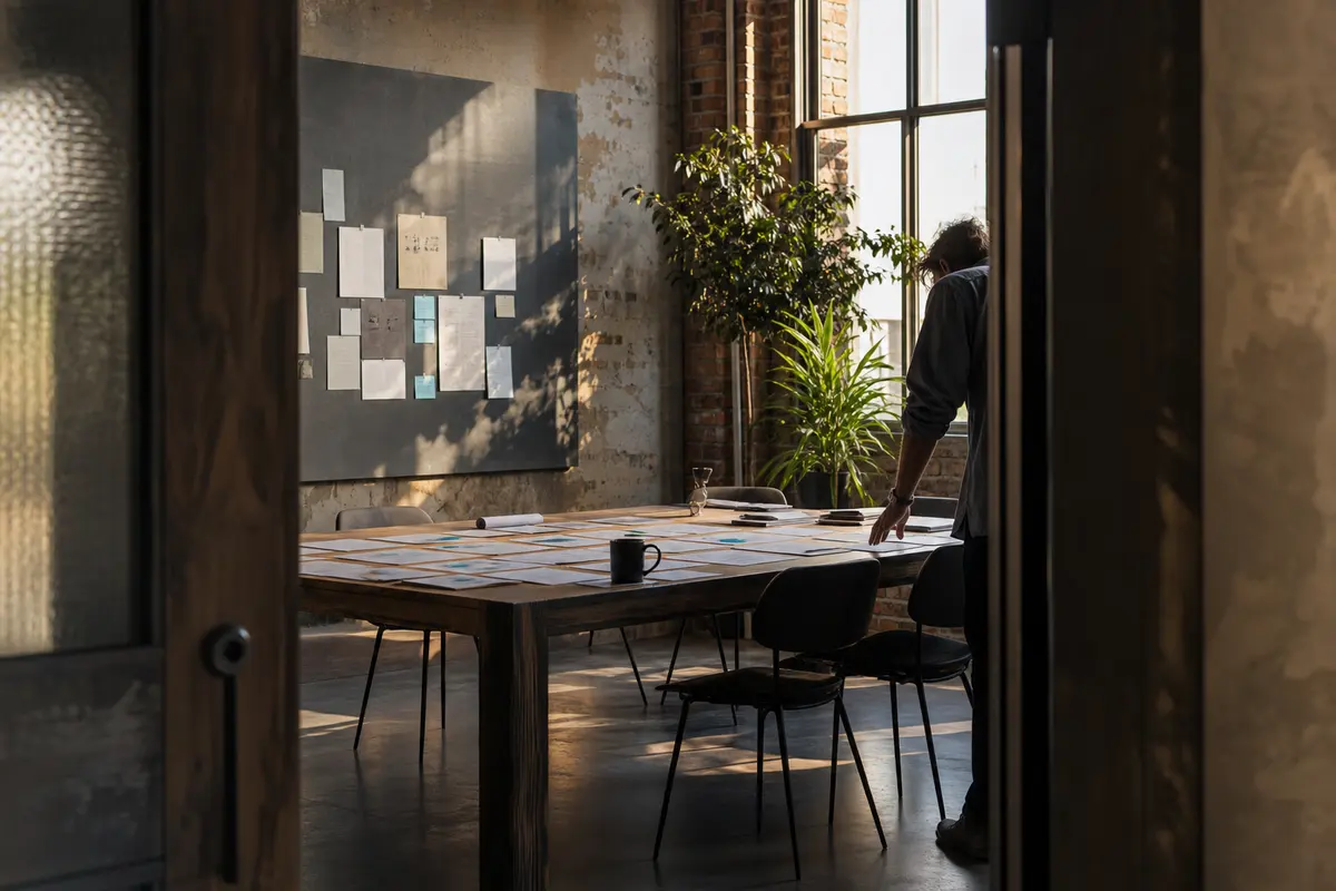 Editorial marketing planning scene for Hurley, New York