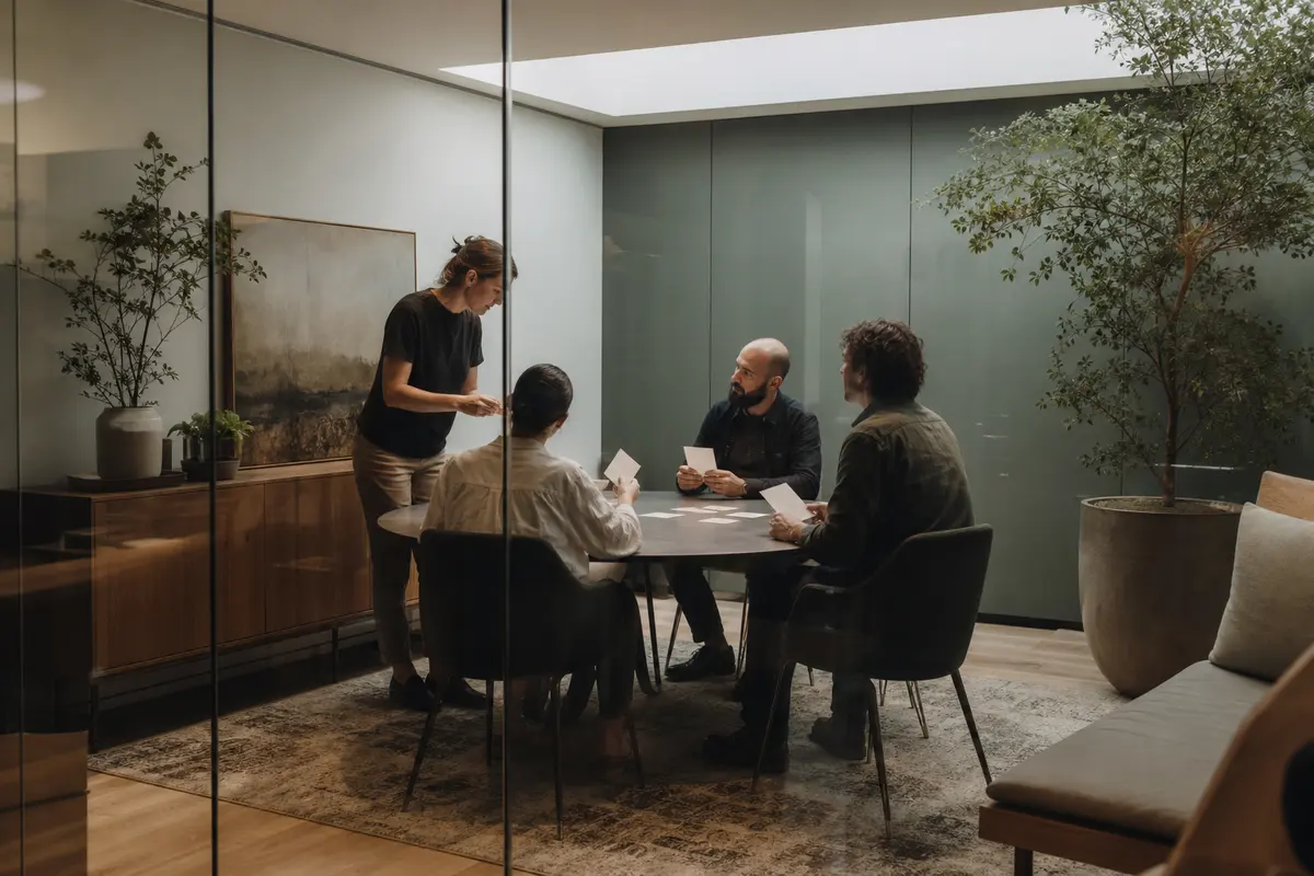 Editorial intake planning scene for AI Answering in Marbletown, New York