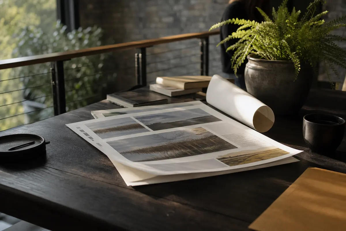 Editorial marketing planning scene for AI SEO in Rosendale, New York