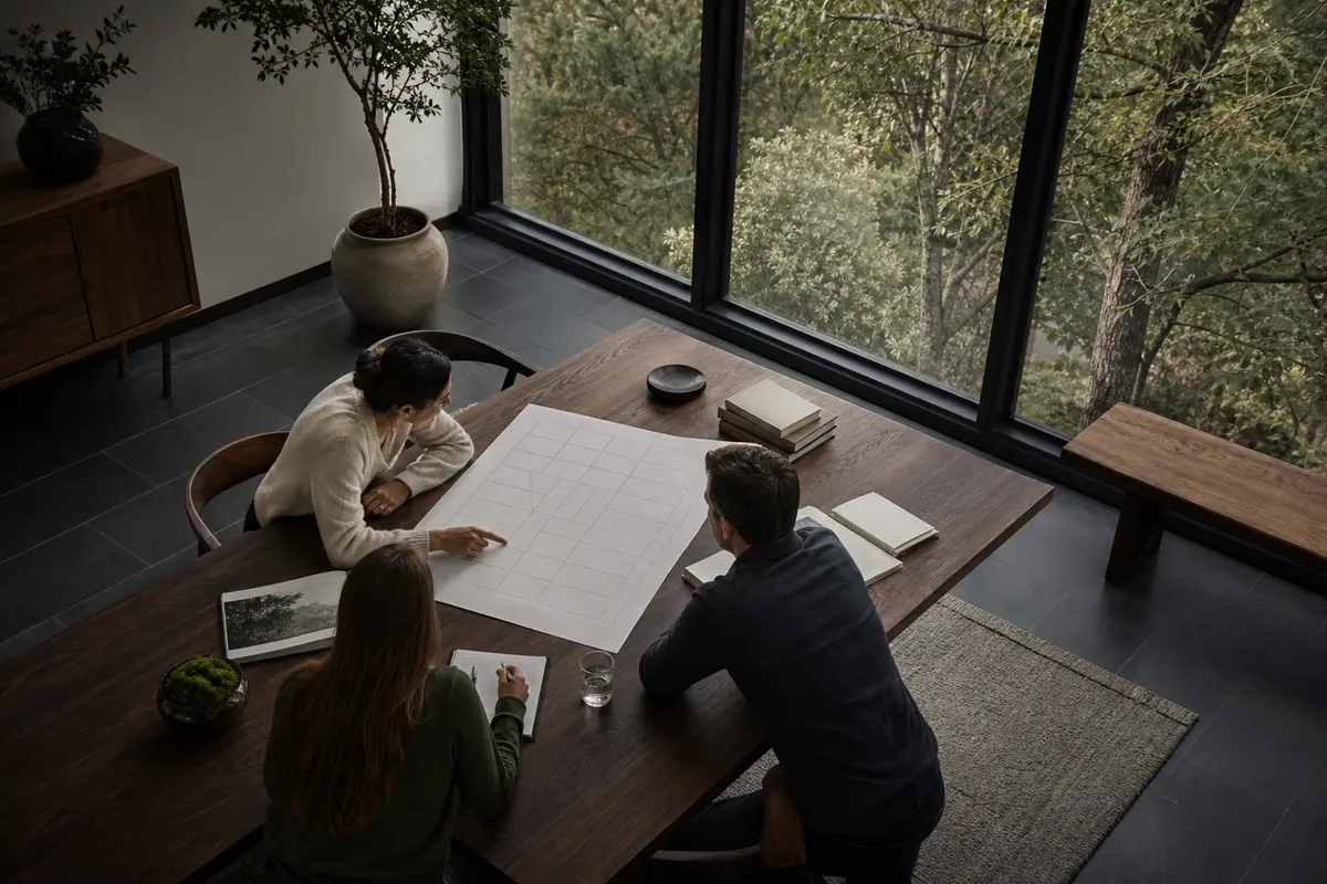 Editorial marketing planning scene for Woodstock, New York