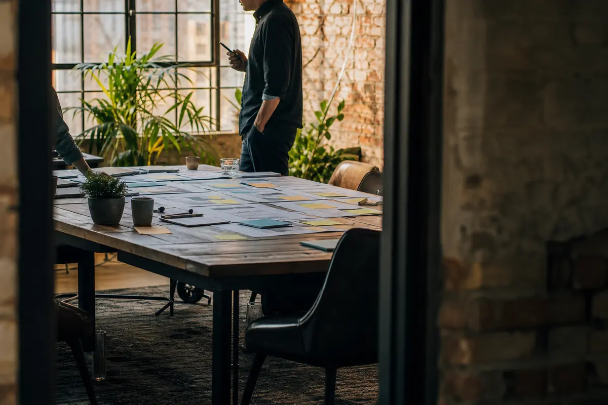 Editorial marketing planning scene for AI SEO in Fort Edward, New York
