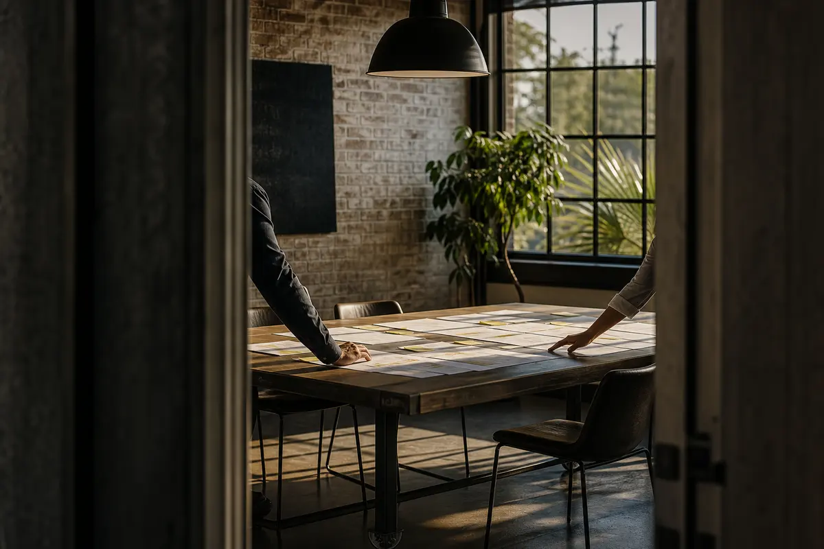 Editorial marketing planning scene for Central Islip, New York