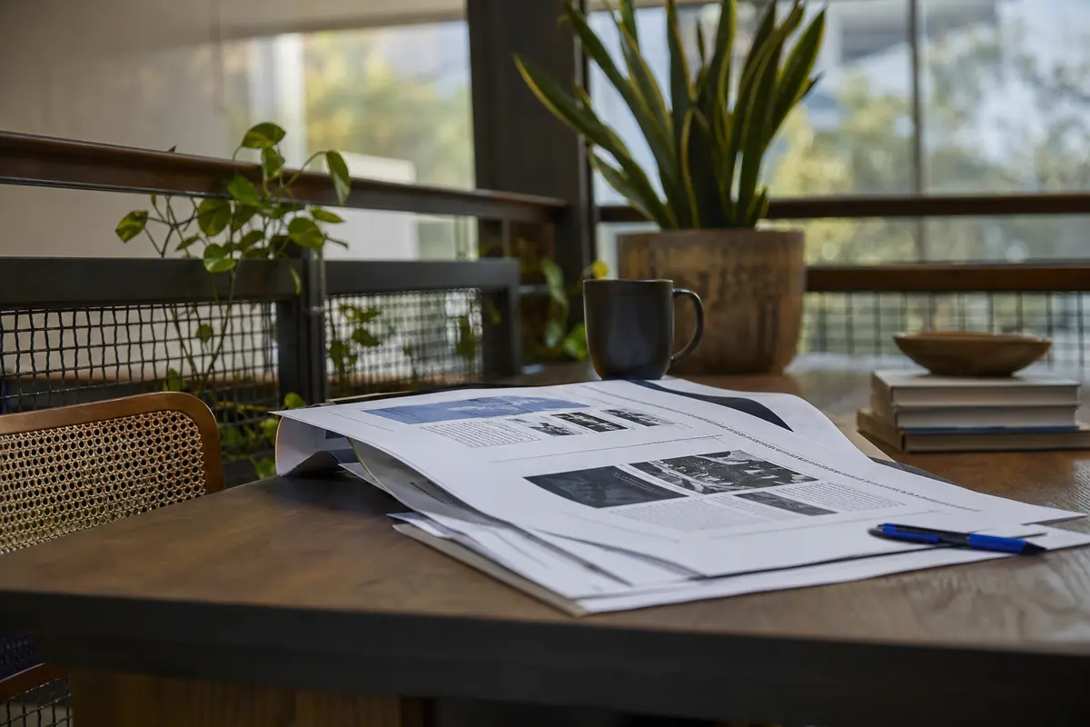 Editorial marketing planning scene for AI SEO in Colonie, New York