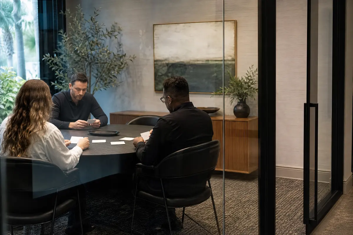 Editorial intake planning scene for Intake Coach in East Farmingdale, New York