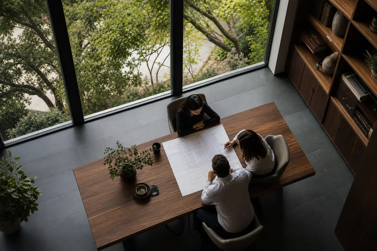 Editorial marketing planning scene for AI SEO in Gloversville, New York