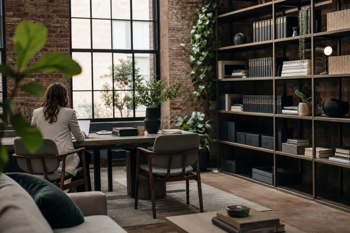 Editorial marketing planning scene for Harrison, New York