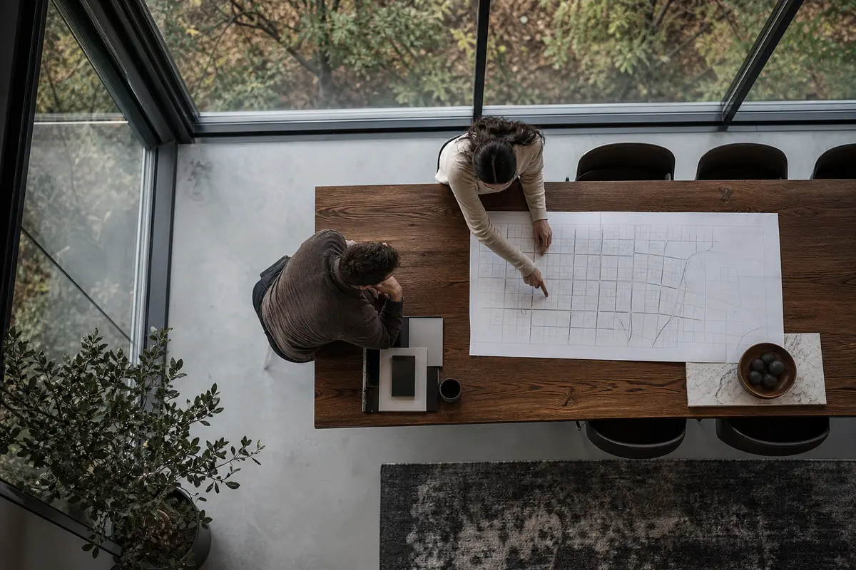 Editorial marketing planning scene for AI SEO in Kiryas Joel, New York