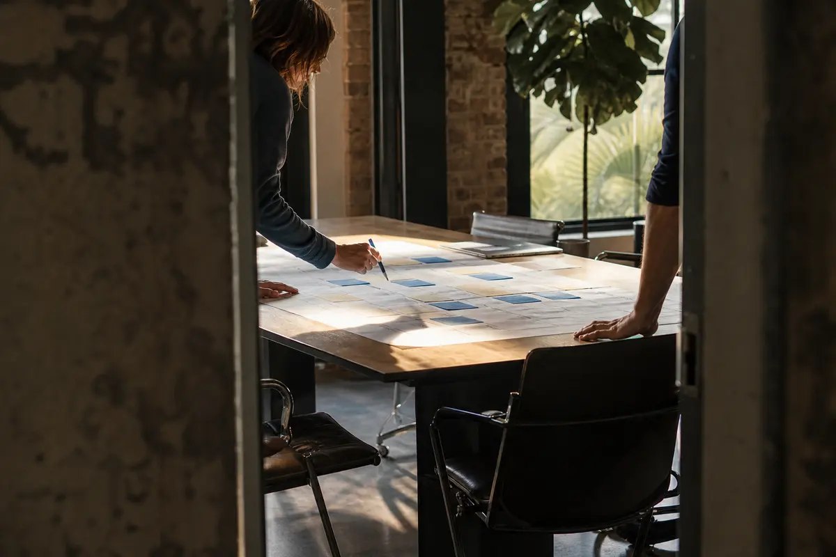 Editorial marketing planning scene for Programmatic SEO in Lawrence, New York