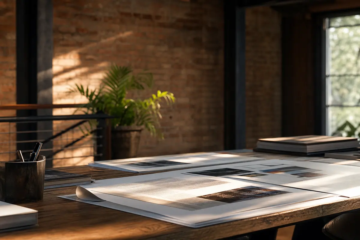 Editorial marketing planning scene for Pearl River, New York