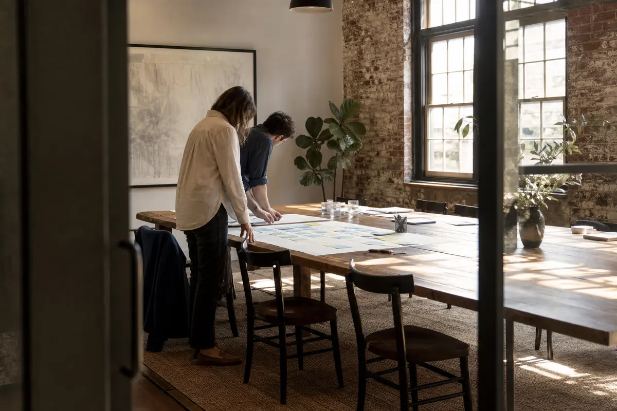 Editorial marketing planning scene for Legal News in Ridge, New York