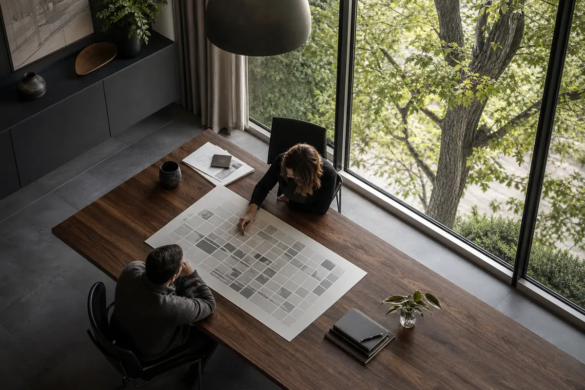 Editorial marketing planning scene for AI SEO in Sleepy Hollow, New York