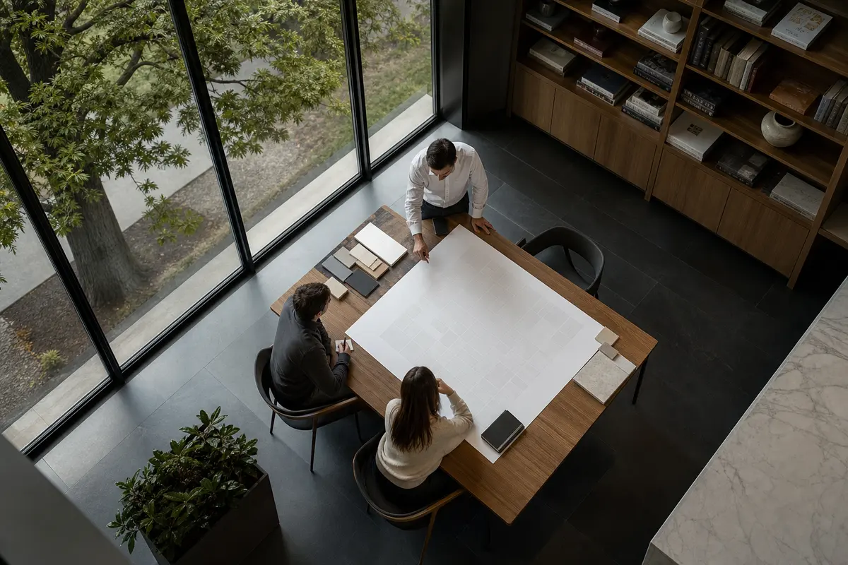 Editorial marketing planning scene for AI SEO in West Point, New York