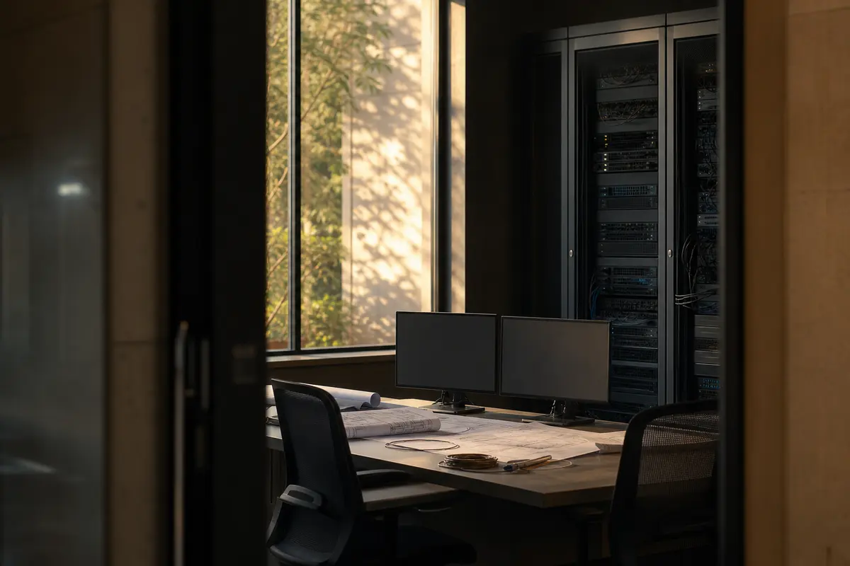 Editorial platform planning scene for Dedicated Hosting in West Seneca, New York