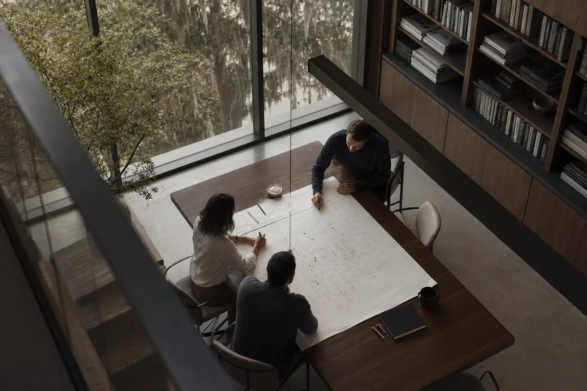 Editorial marketing planning scene for AI SEO in Westvale, New York